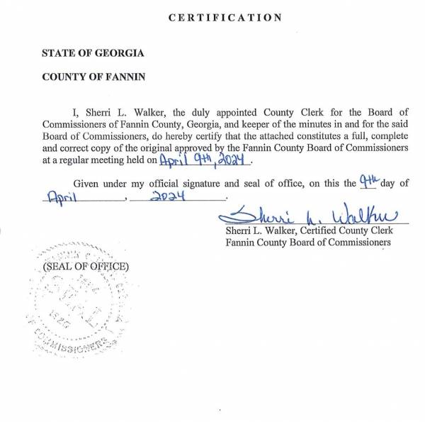 Noise Ordenance STVR 2024 Fannin County