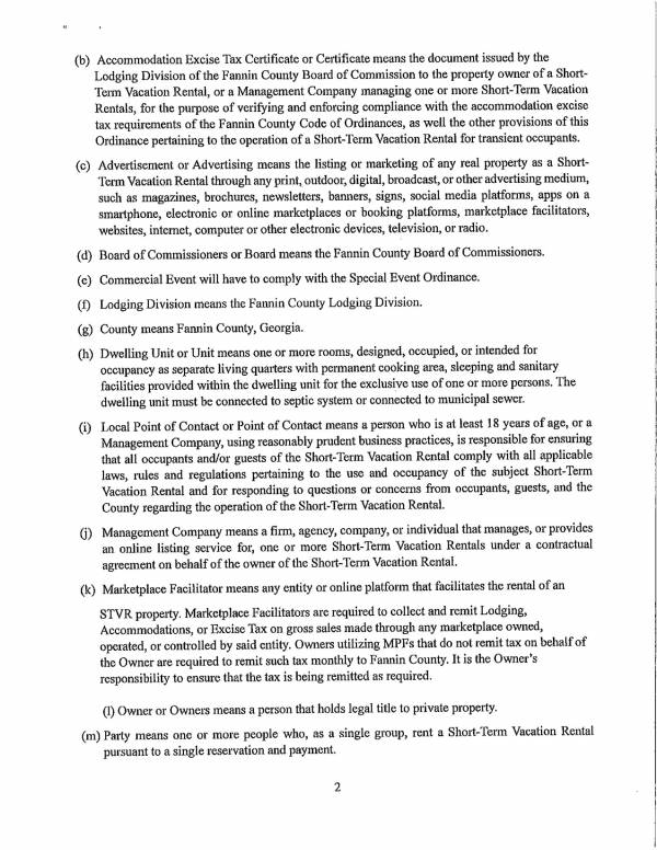 Union Conty Ordinance STVR (Vacation Rentals) 2024