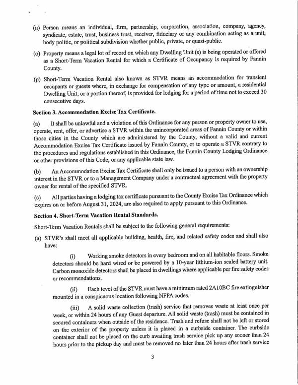 Union Conty Ordinance STVR (Vacation Rentals) 2024