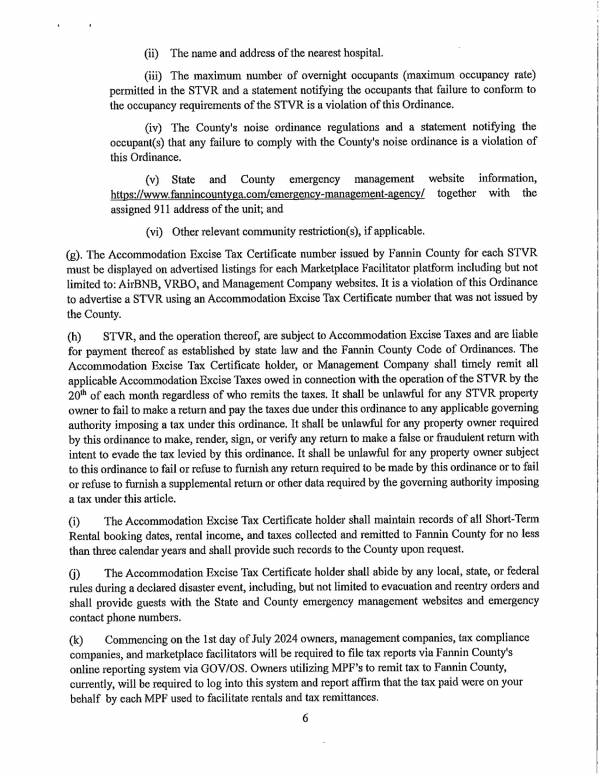 Union Conty Ordinance STVR (Vacation Rentals) 2024