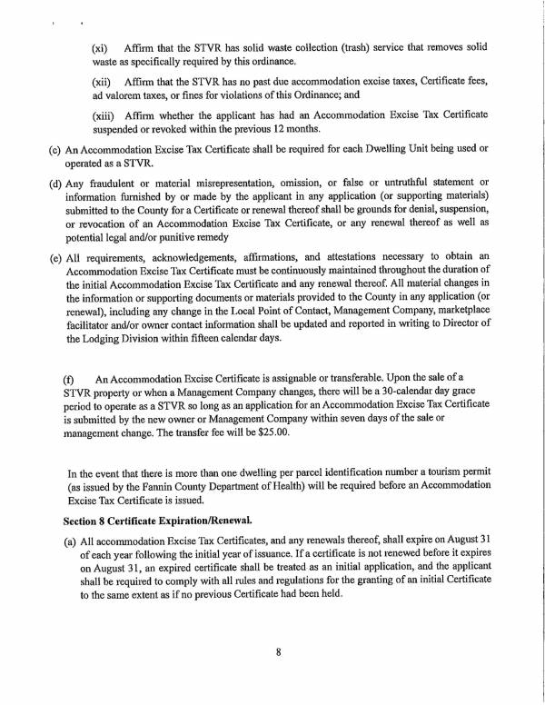 Union Conty Ordinance STVR (Vacation Rentals) 2024