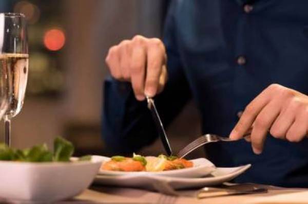 Male Eating Resturant